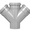 PVC Dubbele Y-Tak Dubbelwandig 45° (3x Manchet)