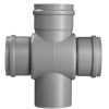 PVC Dubbele Y-Tak Dubbelwandig 87° (3x Manchet)
