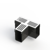 Lijngoot Smal pvc T-Stuk met grijs aluminium rooster