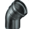 Wafix PP bocht 45graden m/s zwart 