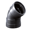 Wafix PP bocht 45 graden m/m zwart