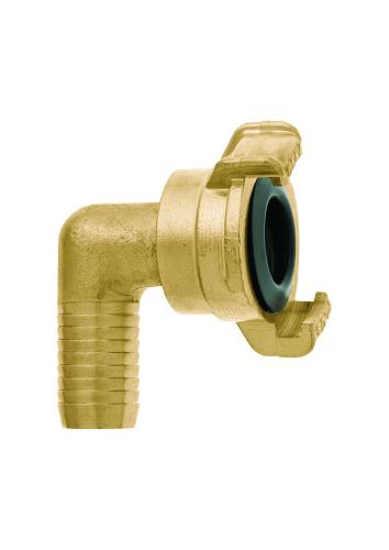 GEKA plus - Haaks slangkoppeling - messing - Ø19mm - ¾" pilaar - draaibaar. Max. werkdruk 40 bar.