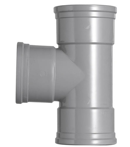 PVC T-Stuk Dubbelwandig  87° (3x Manchet)