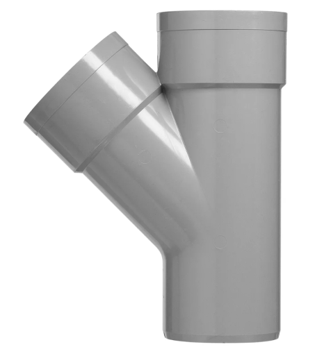 PVC T-stuk 45° met 2x lijmverbinding 