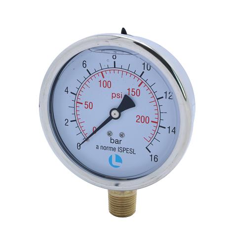 Manometer 0-16bar 100mm 1/2" Glyc.