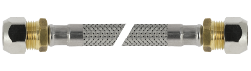 De BONFIX RVS flexibele aansluitleiding van 35 cm is uitgerust met twee  knelaansluitingen