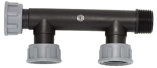 PP manifold 4-weg 1" bu.dr.