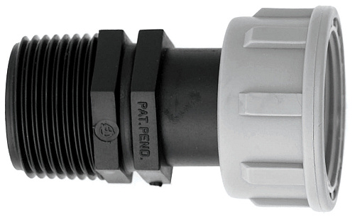 PP rechte koppeling 1x swivel 1", 1x bu.dr. 1"