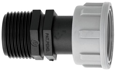 PP swivel draadeind 1"bi.d.r x 3/4"bu.dr.