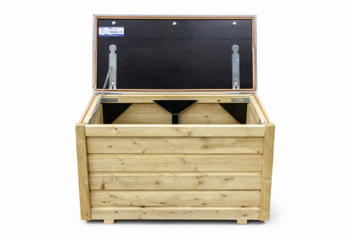 Prefab houten verdeler/pomp kast voor buiten