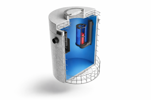 Olieafscheider met slibvang Beton CE 10l/s 1200 liter slib rond model