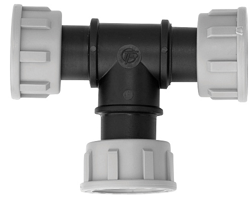 PP swivel T-stuk 3 x 1" bi.dr.
