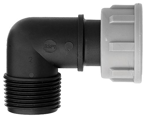 PP swivel knie 1"bi.dr. x 1" bu.dr.