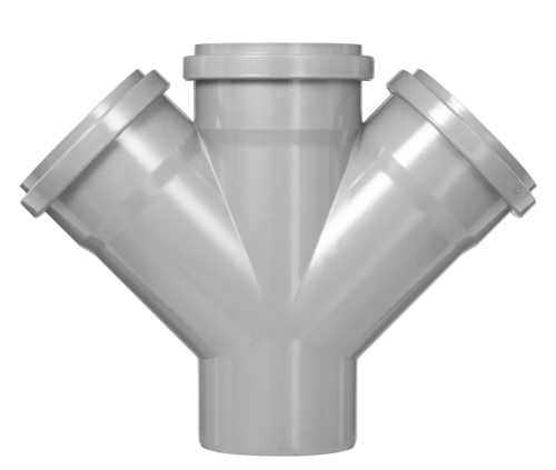 PVC Dubbele Y-Tak Dubbelwandig 45° (3x Manchet)