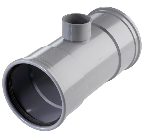 PVC T-Stuk Dubbelwandig  – 45° (2x Manchet)