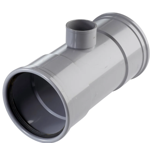 PVC T-Stuk Dubbelwandig 87° (2x Manchet)