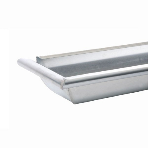 Mastgoot M37 - NedZink Naturel 0,8 mm - Met rechts ingesoldeerd bol vlindermodel kopschot x 3 m