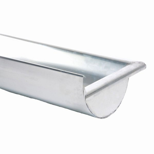 Mastgoot M37 - NedZink Naturel 0,8 mm - Met rechts ingesoldeerd vlak kopschot met kraal x 3 m