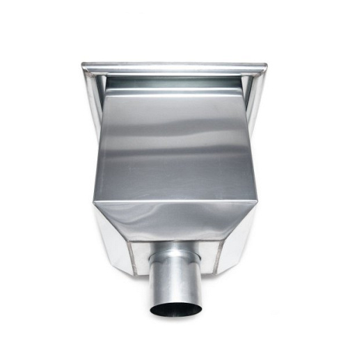 Vergaarbak - Zink - Hoekig model met korte conus - 100 mm