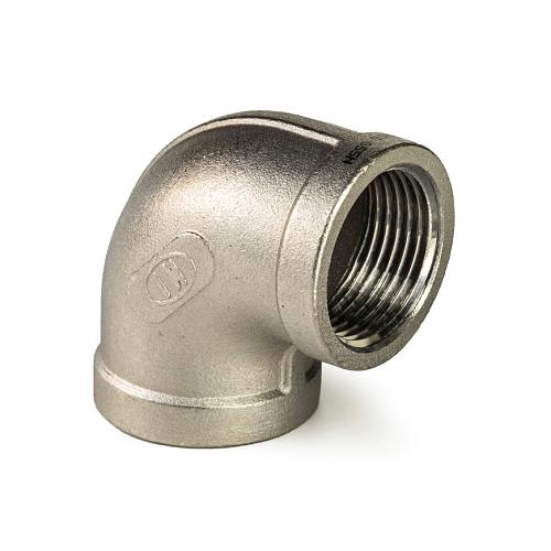 RVS Knie 90° 2x binnendraad