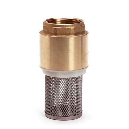 Veerbelaste voetklep, messing, 1x binnendraad,