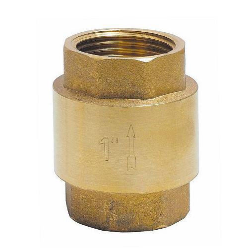 Veerbelaste tussenklep, messing, 2 x binnendraad, nbr tech.poly.schijf