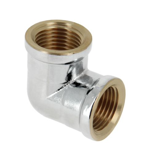 BONFIX Draad verchroomde kniekoppeling 2 x binnendraad