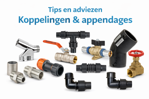 Kies altijd koppelingen en appendages die passen bij het type leiding, diameter en toepassing (water, gas of afvoer). Let op de juiste verbindingstechniek zoals lijmen, knellen, schroeven of persen en gebruik bij schroefdraad een geschikte afdichting. Monteer leidingen spanningsvrij en zorg dat afsluiters, kranen en appendages goed bereikbaar blijven voor onderhoud. Door correct materiaalgebruik en zorgvuldige montage voorkom je lekkages en verleng je de levensduur van de installatie.