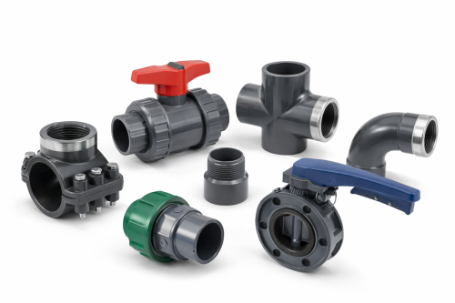 VDL druk PVC koppelingen zijn geschikt voor leidingsystemen onder druk, zoals wateraanvoer, beregening en zwembadinstallaties. Het assortiment bestaat uit onder andere sokken, bochten, T- en Y-stukken, verloopringen en puntstukken, aangevuld met flenzen, afdichtingen, wartel- en draaddelen en diverse speciale koppelingen zoals aanboorzadels, slangpilaren en terugslagkleppen. Hiermee bieden VDL koppelingen een sterke, lekvrije en betrouwbare oplossing voor professionele drukinstallaties.