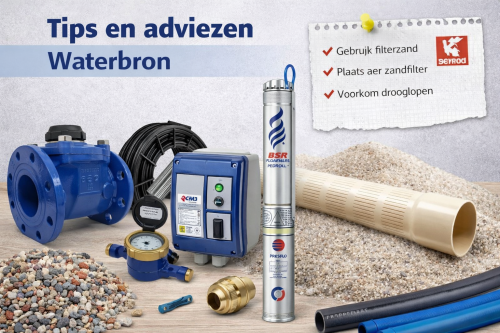 Bij het aanleggen van een waterbron is het belangrijk om rekening te houden met de bodemopbouw en waterkwaliteit. Gebruik altijd filterbuizen met filterkous om zand en vuil buiten te houden en zorg voor een goede afdichting met een bronkop. Kies leidingen en koppelingen die geschikt zijn voor druk en toepassing en spoel de bron goed door vóór gebruik. Regelmatig controleren en onderhouden van de bron en pomp verlengt de levensduur en zorgt voor een betrouwbare watervoorziening.