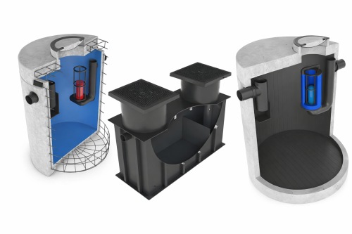 Afscheidersystemen worden toegepast voor het scheiden en opvangen van verontreinigingen uit afval- en proceswater voordat het wordt afgevoerd. Het assortiment bestaat uit slibvangputten voor het opvangen van zand en slib, vetafscheiders voor keukens en horecatoepassingen en olie-benzineafscheiders voor werkplaatsen en bedrijfsterreinen. Daarnaast zijn er septic tanks voor locaties zonder rioolaansluiting en controleputten voor inspectie en onderhoud. Deze systemen dragen bij aan een veilige, milieuvriendelijke en goed functionerende waterafvoer.
