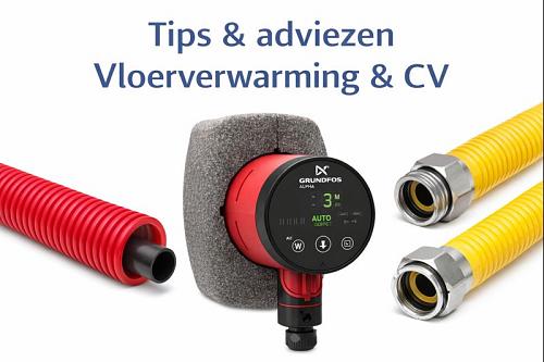 Zorg bij vloerverwarming en CV voor een goede afstemming tussen warmtebron, leidingen en circulatiepomp voor een efficiënte werking. Gebruik altijd geschikte leidingen en bescherm deze waar nodig met een mantelbuis. Ontlucht het systeem regelmatig en controleer de waterdruk voor optimale prestaties. Een correct aangelegd en goed onderhouden systeem verhoogt het comfort en verlengt de levensduur van de installatie.