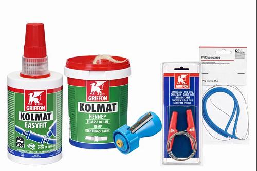 Onder gereedschap en hulpmiddelen vallen producten die het monteren, lijmen en bevestigen van leidingen eenvoudiger en efficiënter maken, zoals snijgereedschap en montagehulpen. 