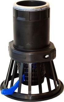 PE voetklep 4" met leegloophendel