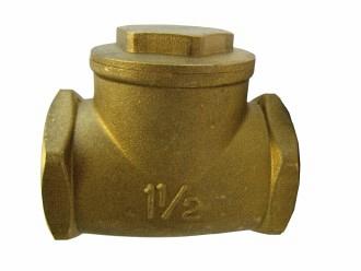 Messing Horizontale terugslagklep met
hangende klep,
2x binnendraad