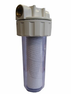 Patroonfilter 1½" met touwfilter - max. doorstroming 1.500 l/uur - 25 micron - max. 7 bar