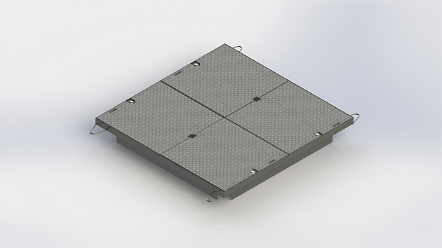 STAKKA Staalframe met HDPE deksel (4-delig) (Klasse A15) 915x915mm