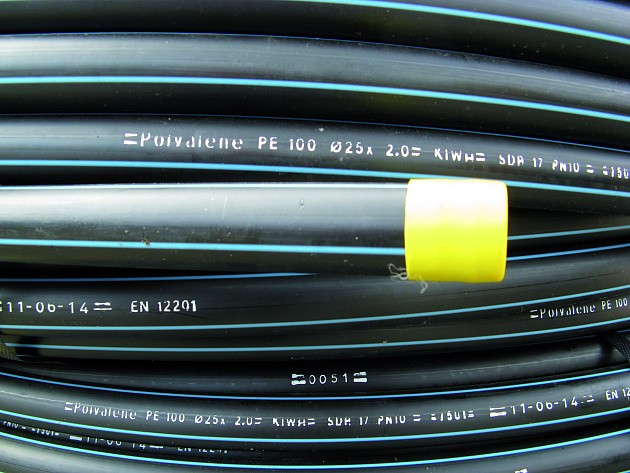 PE 100 slang - 25x2,0 mm - KIWA - SDR17 - PN10 - 100 mtr