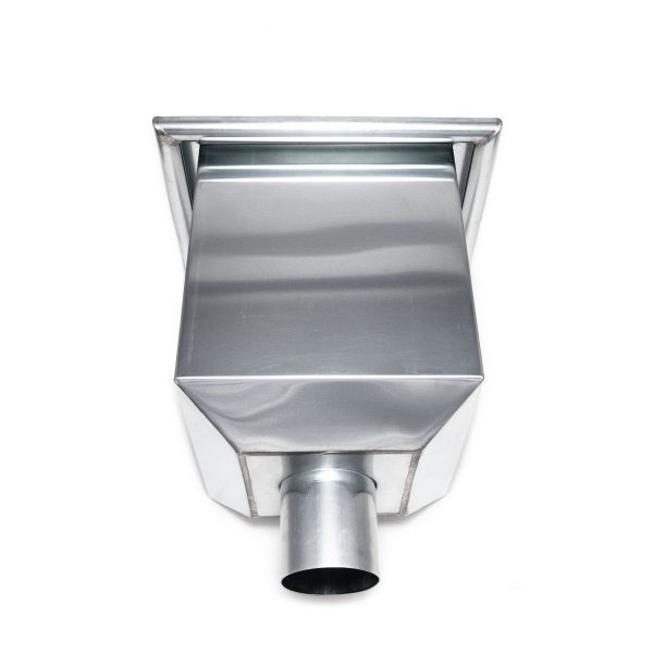 Vergaarbak - Zink - Hoekig model met korte conus - 100 mm