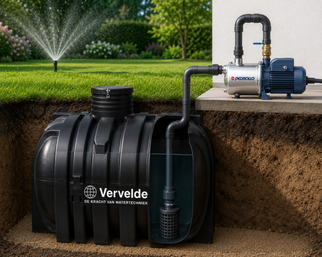 Regenwatertank LDPE zwart 3000 liter CU ondergronds
