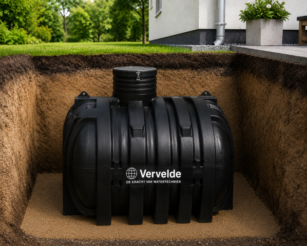 Regenwatertank LDPE zwart 3000 liter CU ondergronds