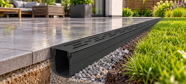 Lijngoot Smal pvc eindplaat gesloten