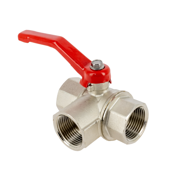 BONFIX Kogelkraan 3-wegs  bi.dr. met rode hendel