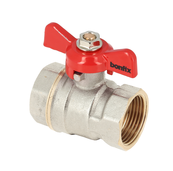 De BONFIX kogelkraan met binnendraad aan beide zijden en vlindergreep PN25