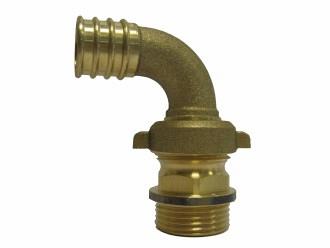 Messing Slangkoppeling haaks buitendraad