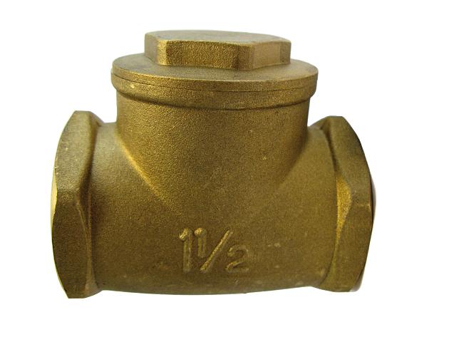 Messing Horizontale terugslagklep met
hangende klep,
2x binnendraad