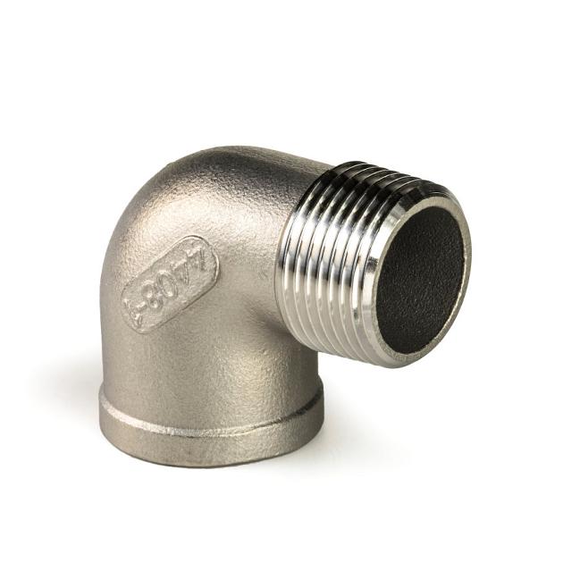 RVS Knie 90° binnendraad x buitendraad