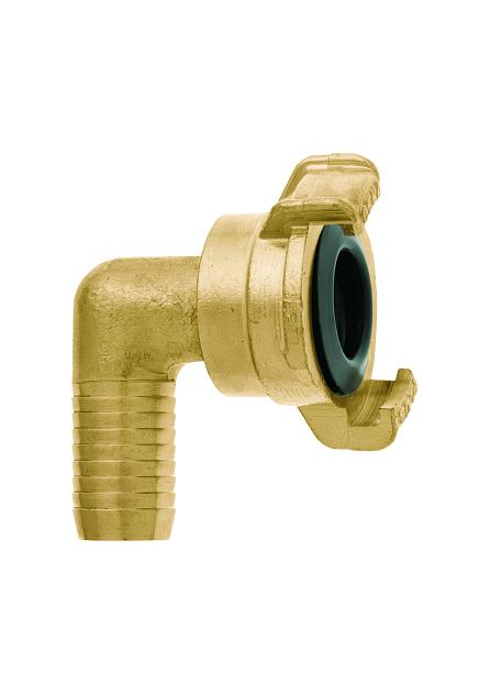 GEKA plus - Haaks slangkoppeling - messing - Ø19mm - ¾" pilaar - draaibaar. Max. werkdruk 40 bar.