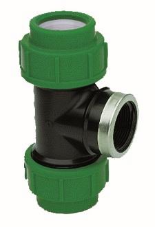 Tyleen T-stuk met binnendraad met stalen ring