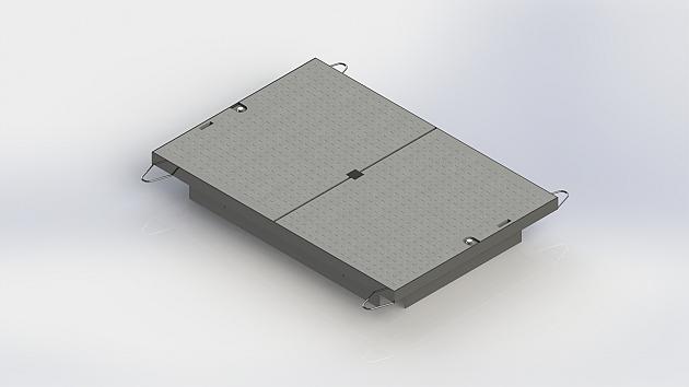 STAKKA Staalframe met HDPE deksel (2-delig) (Klasse A15) 915x610mm